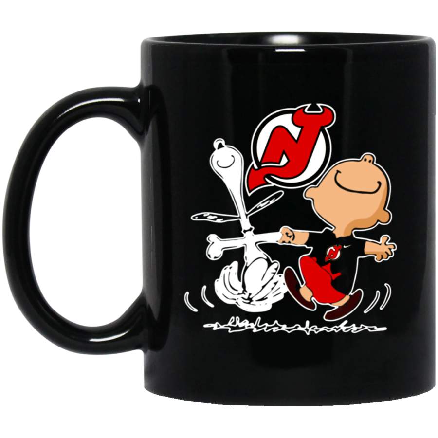 Charlie Brown & Snoopy New Jersey Devils Mug 11 oz 15 oz Black Mug