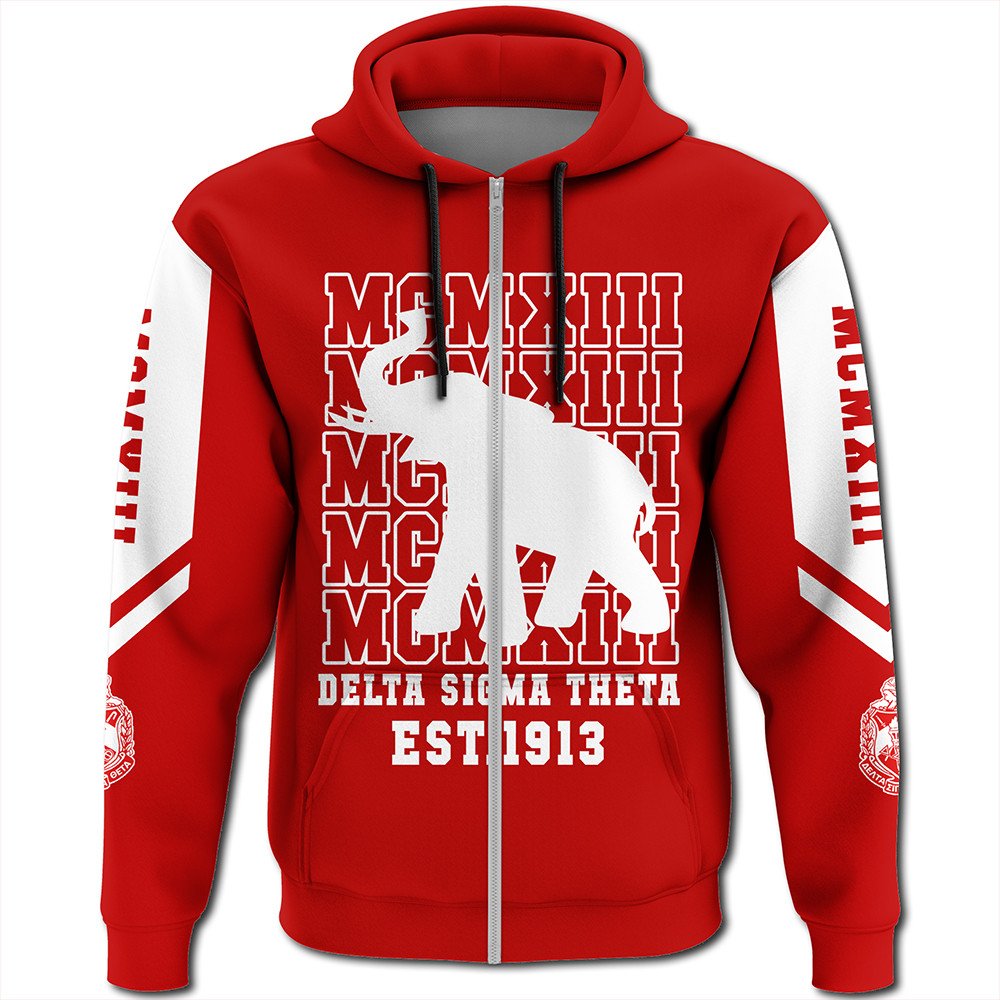 Sorority Hoodie – Delta Sigma Theta Mcmxiii Red Zip Hoodie