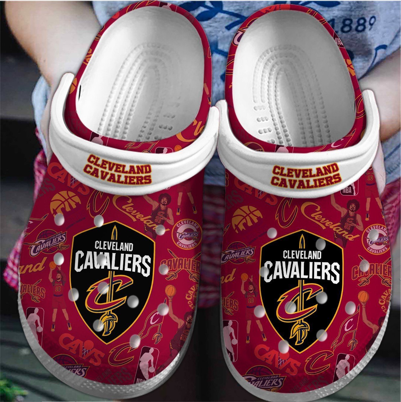 Cleveland Cavaliers NBA Sport Crocss Crocband Clogs Shoes Comfortable For Men Women and Kids