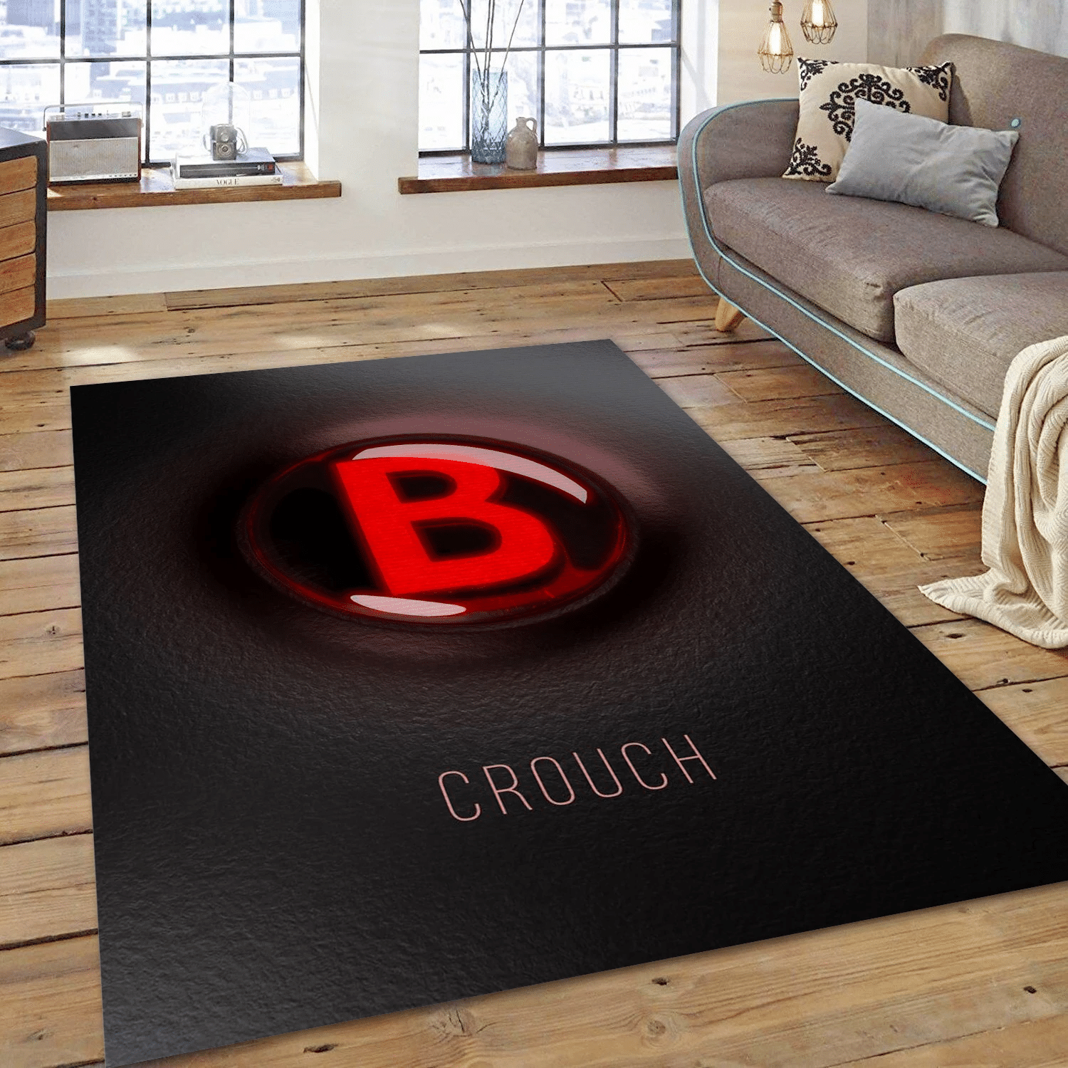 Xbox Button B Gaming Area Rug, Living Room Rug – Christmas Gift Us Decor