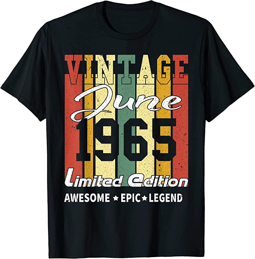 Vintage Limited Edition Birthday Decoration June 1965 T-Shirt