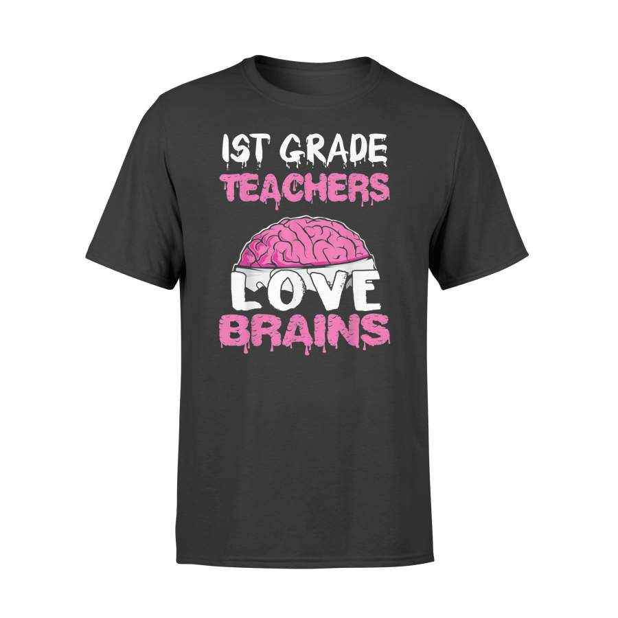 1st Grade Teacher Love Brains Funny Halloween – Premium T-shirt