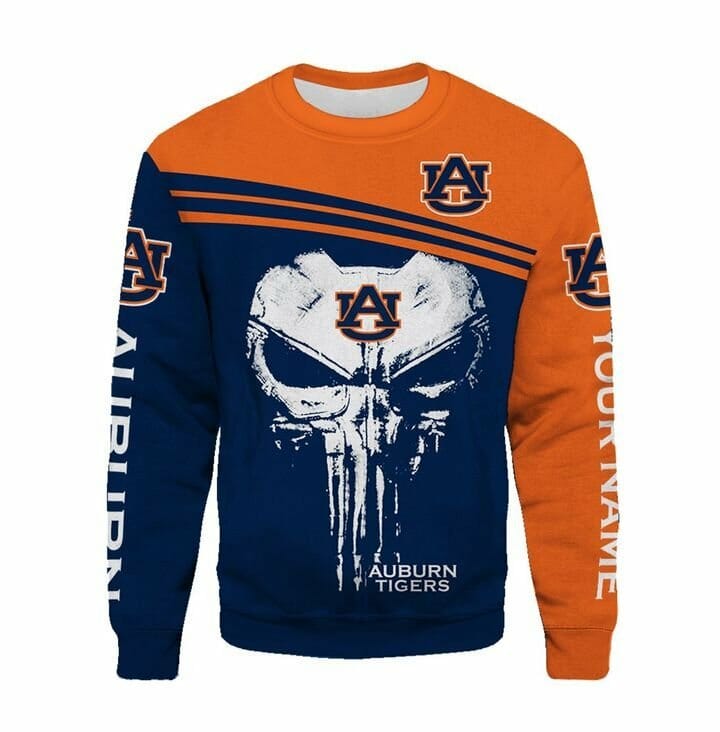 Auburn Tigers Punisher Skull Gift For Fan Ugly Wool Sweater Christmas