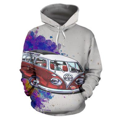 3D Camping Hoodie Volkswagen Bus Van Full Size