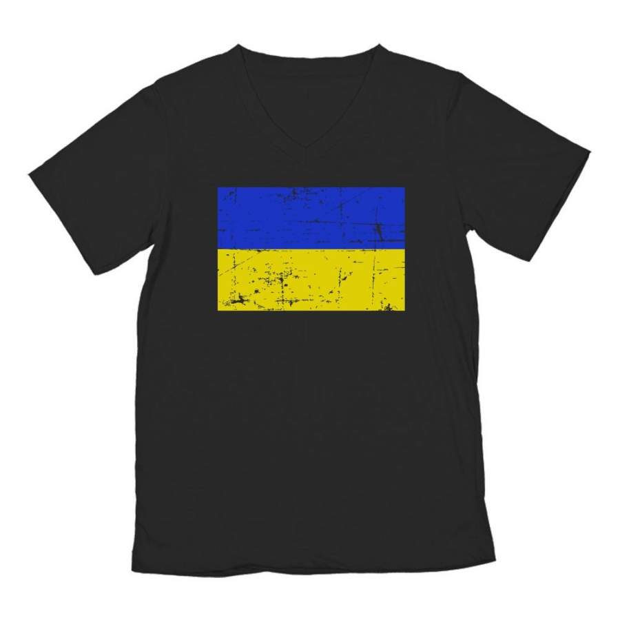 Vintage Ukraine Flag V-Neck T-Shirt