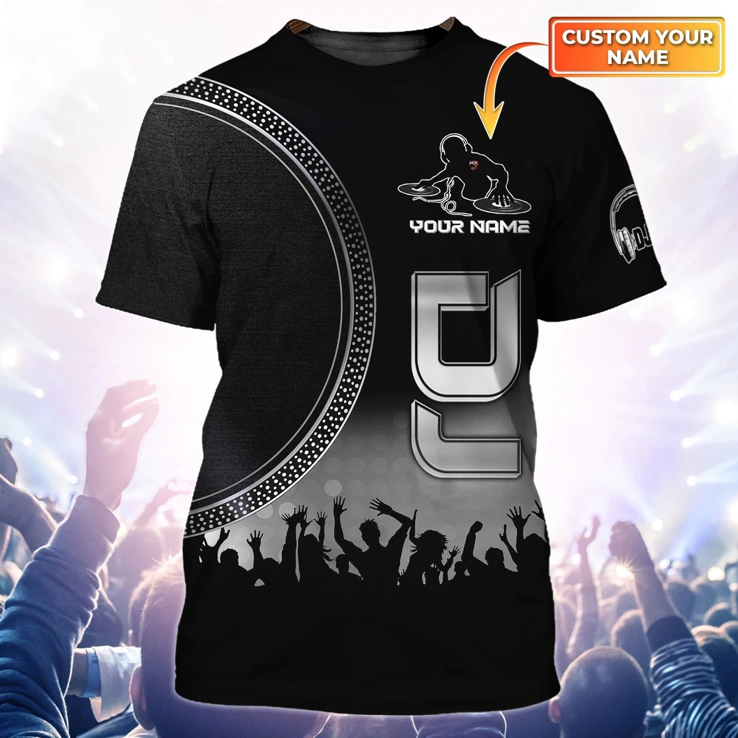 Black 3D Tshirt For Disc Jockey, Dj Man 3D All Over Print Shirts, Nonstop T Shirt, Gift To Dj Musican