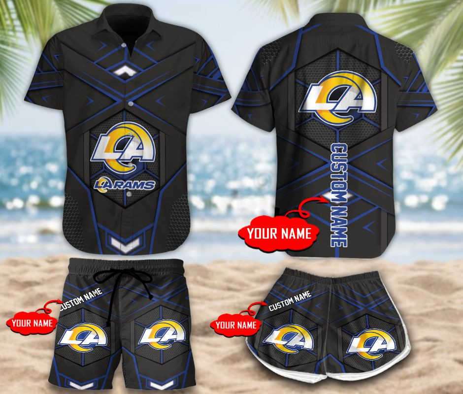 Los Angeles Rams Personalized Hawaiian Shirt And Shorts Combo Hawaiian 01 Ha8069