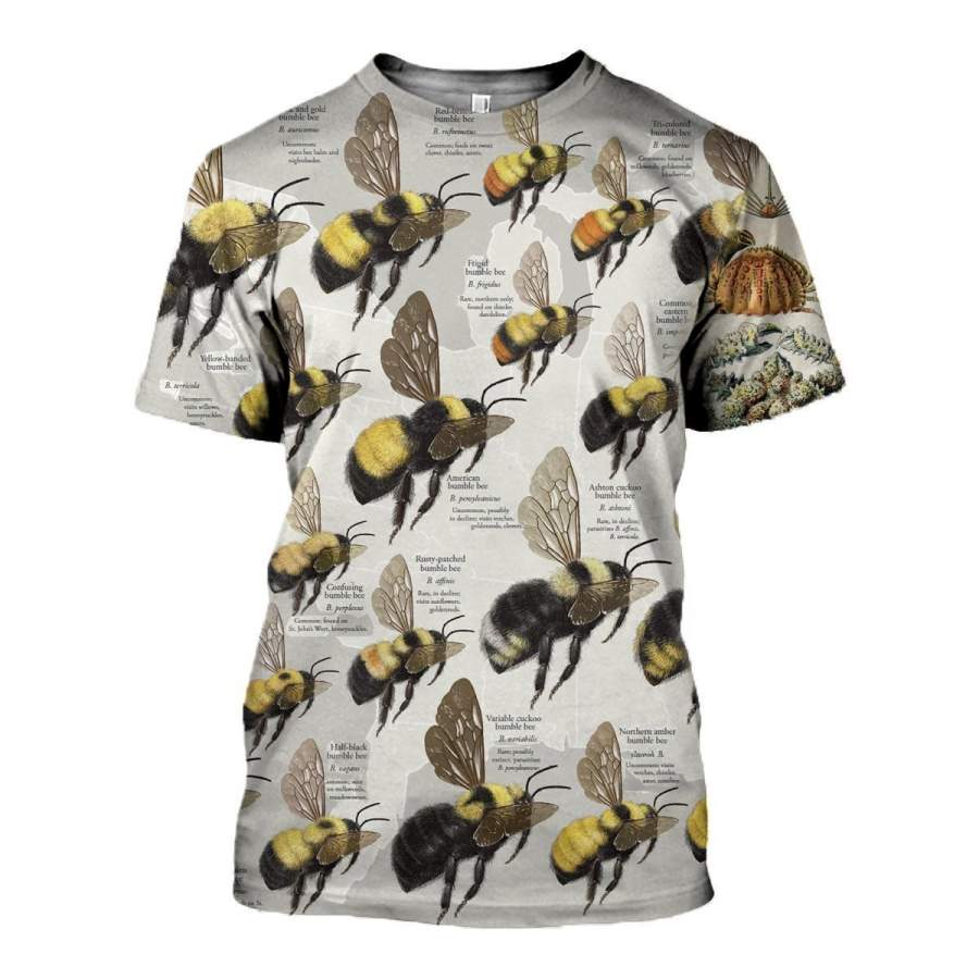 3D All Over Printed Bumble Bees Shirts