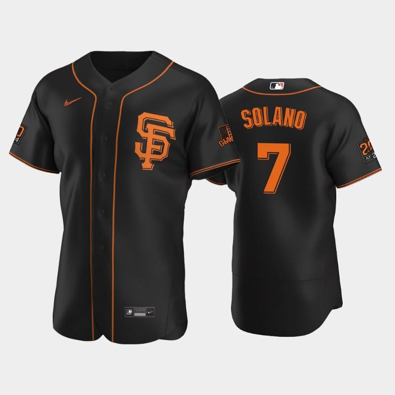 Black San Francisco Giants 7 Donovan Solano Alternate Jersey