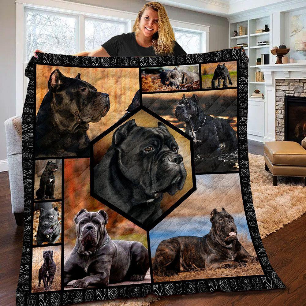 Cane Corso Blanket – Black Puppy Quilting Gift For Birthday Christmas Thanksgiving