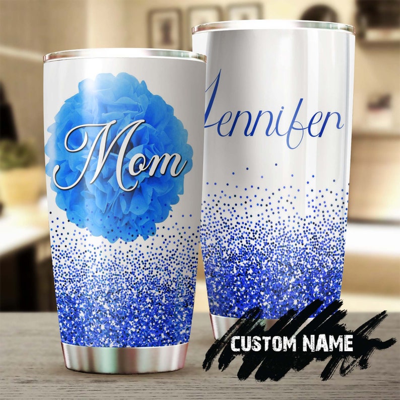 Blue Rose Mom Beautiful Meaningful Present Personalized Tumbler-Birthday Gift Christmas Gift Mother’S Day Gift For Mom Mother