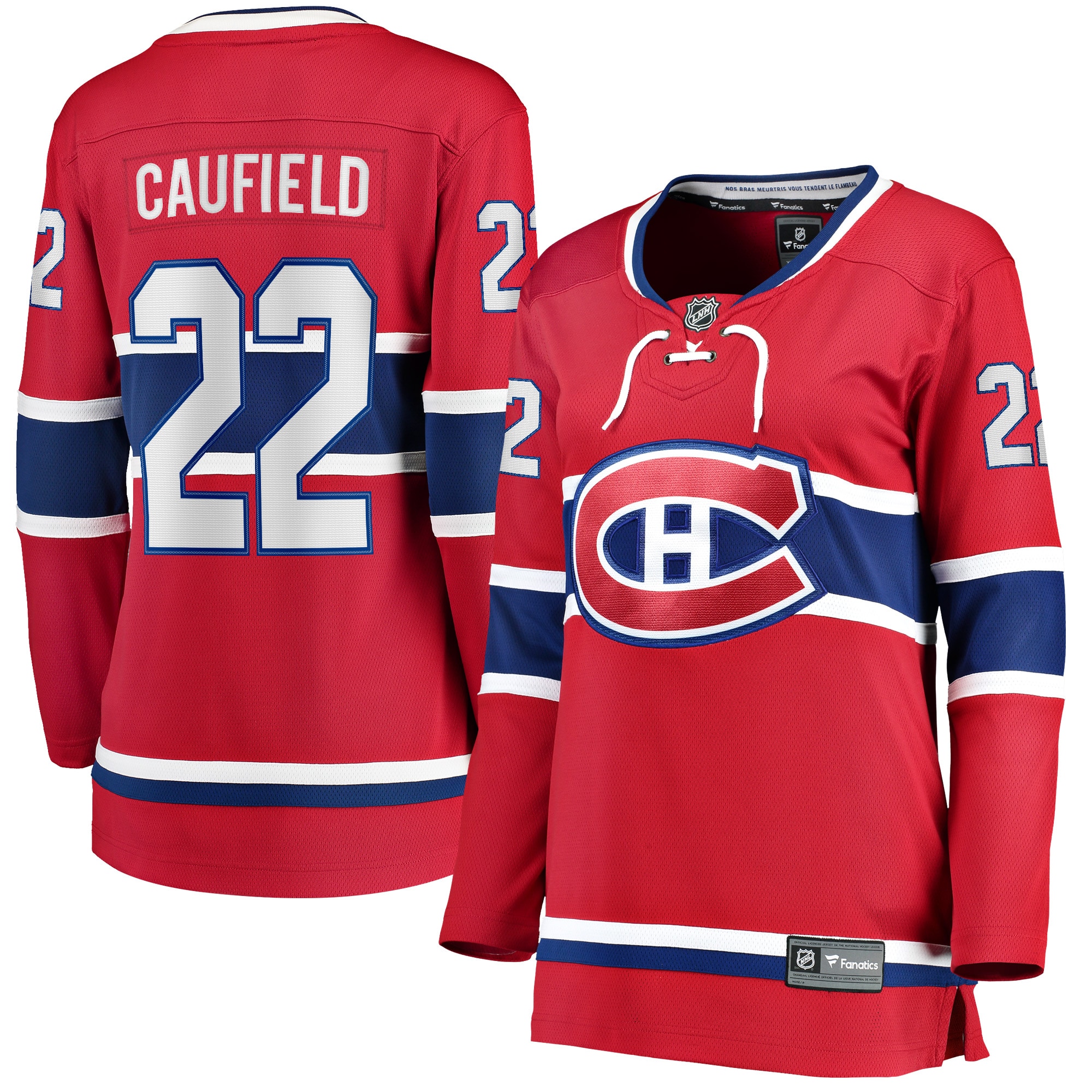 Cole Caufield Montreal Canadiens Branded Women's Home Breakaway Replica Jersey – Red