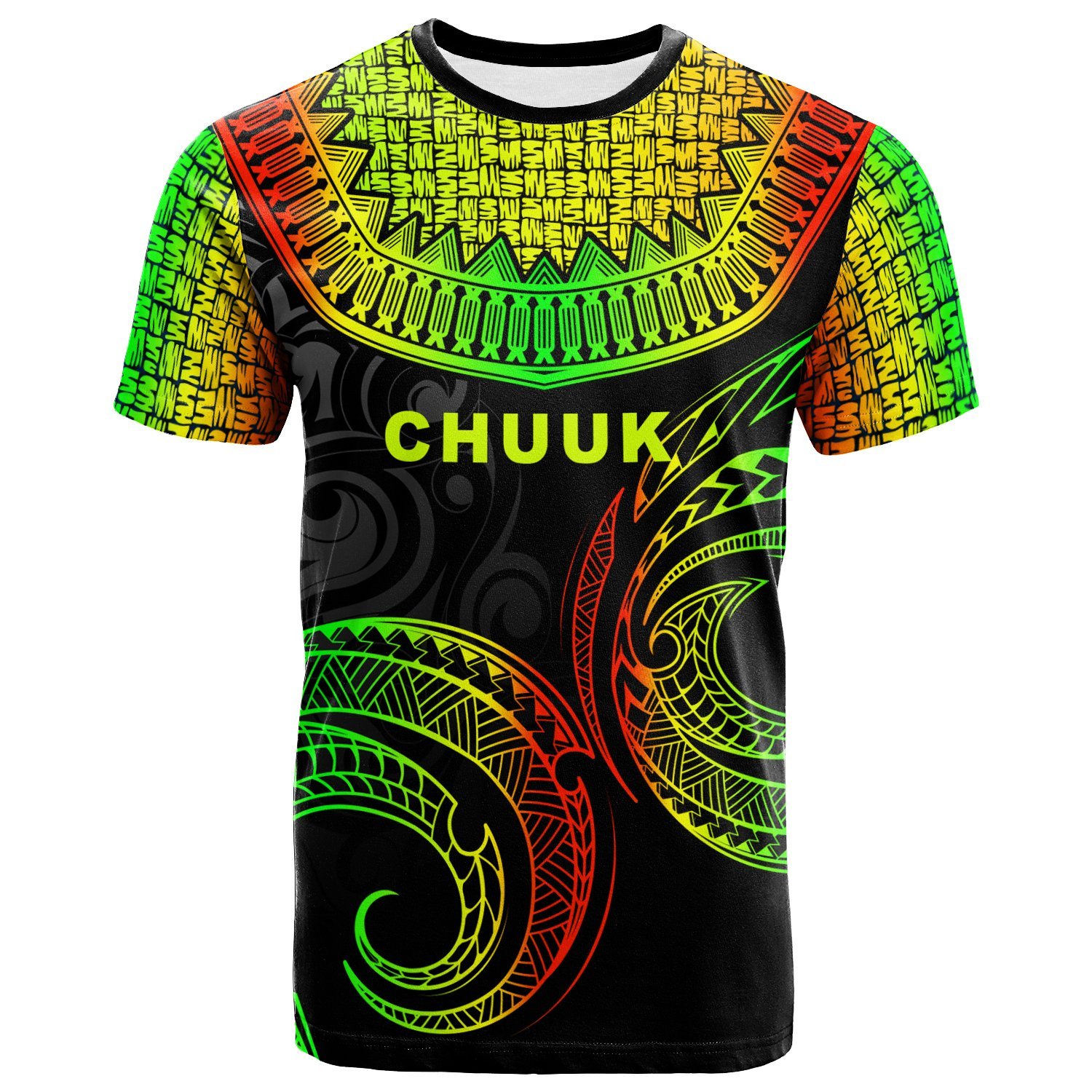 Chuuk Custom Personalised T-Shirts – Unique Serrated Texture Reggae – BN20