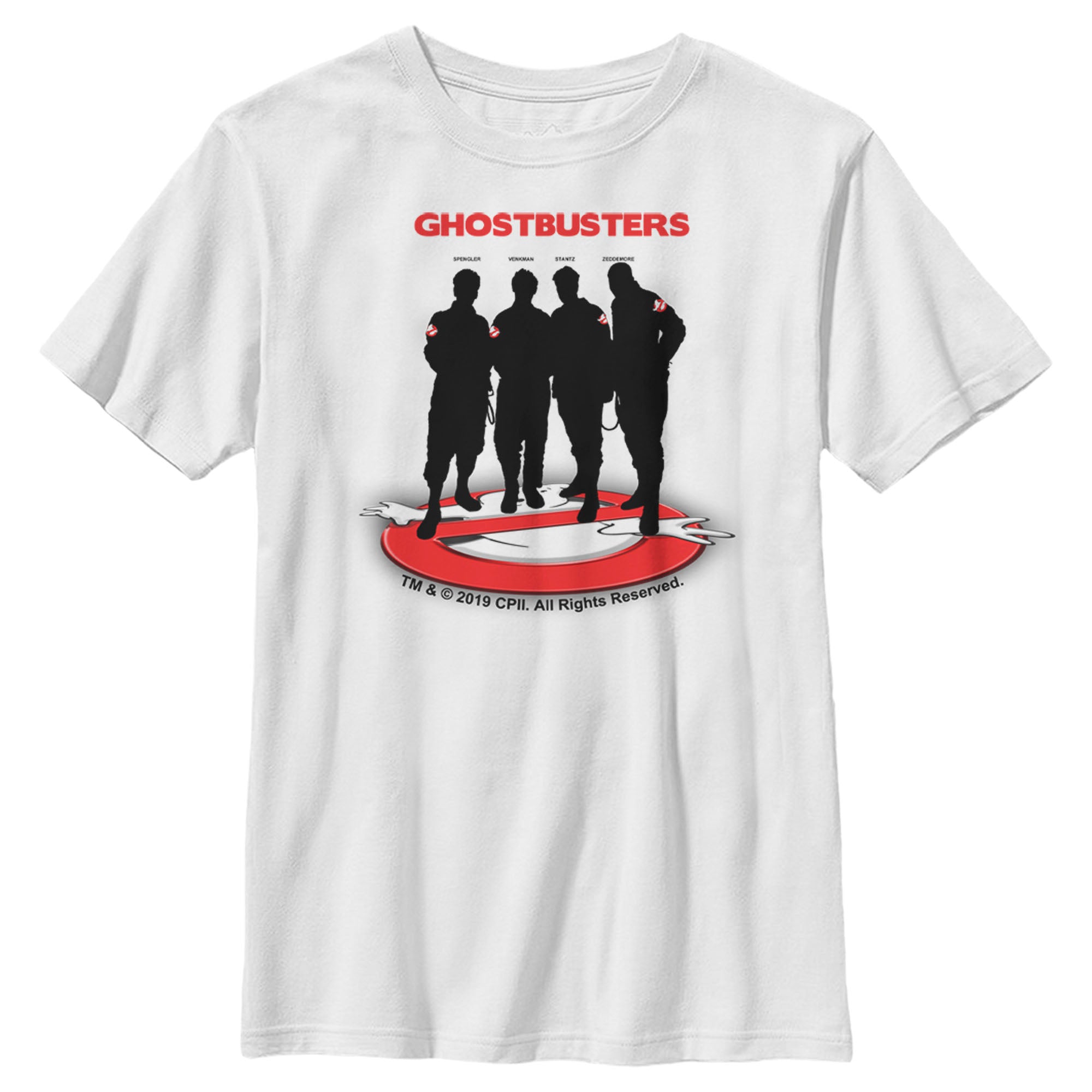 Boy’S Ghostbusters Black Silhouettes Standing On Logo T-Shirt