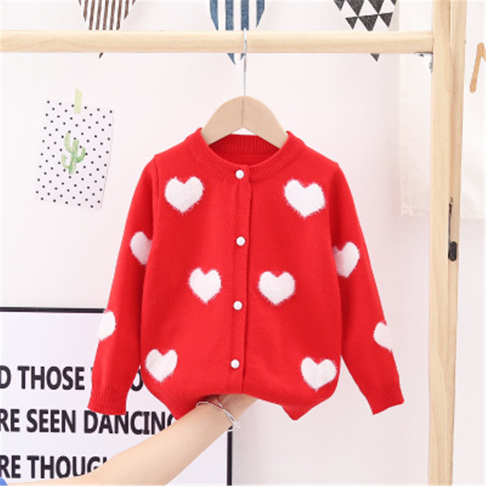 2022 Winter Girls Cardigan Sweaters Children Autumn Warm Knitted Sweater Toddler Little Girls Long Sleeve Clothes for 3 5 7 Yrs alx