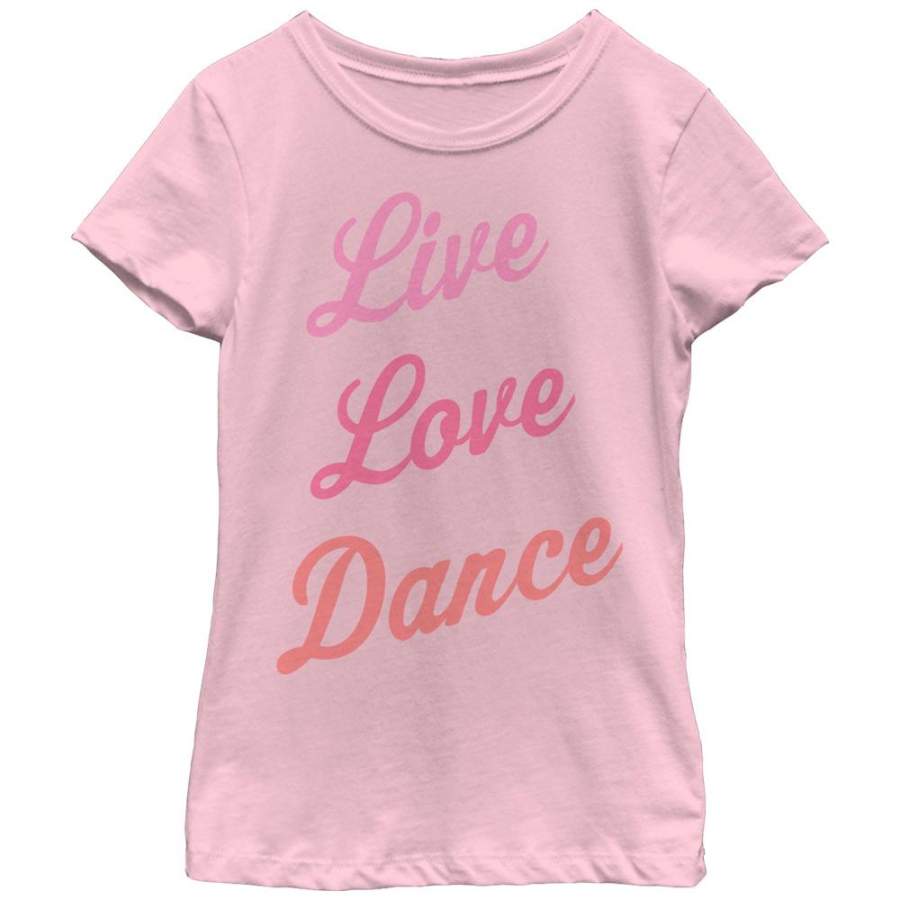 CHIN UP Girl’s Live Love Dance  T Shirt Light Pink