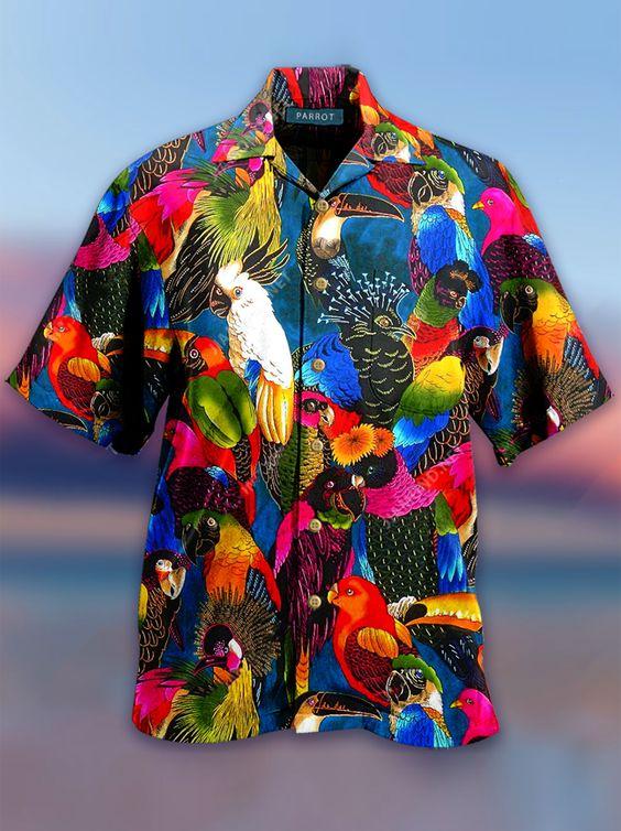 Printed Casual Leaves Floral Hawaii Shirt For Men And Women Ha48207