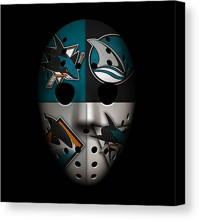 1 Sharks Goalie Mask Joe Hamilton Canvas Print