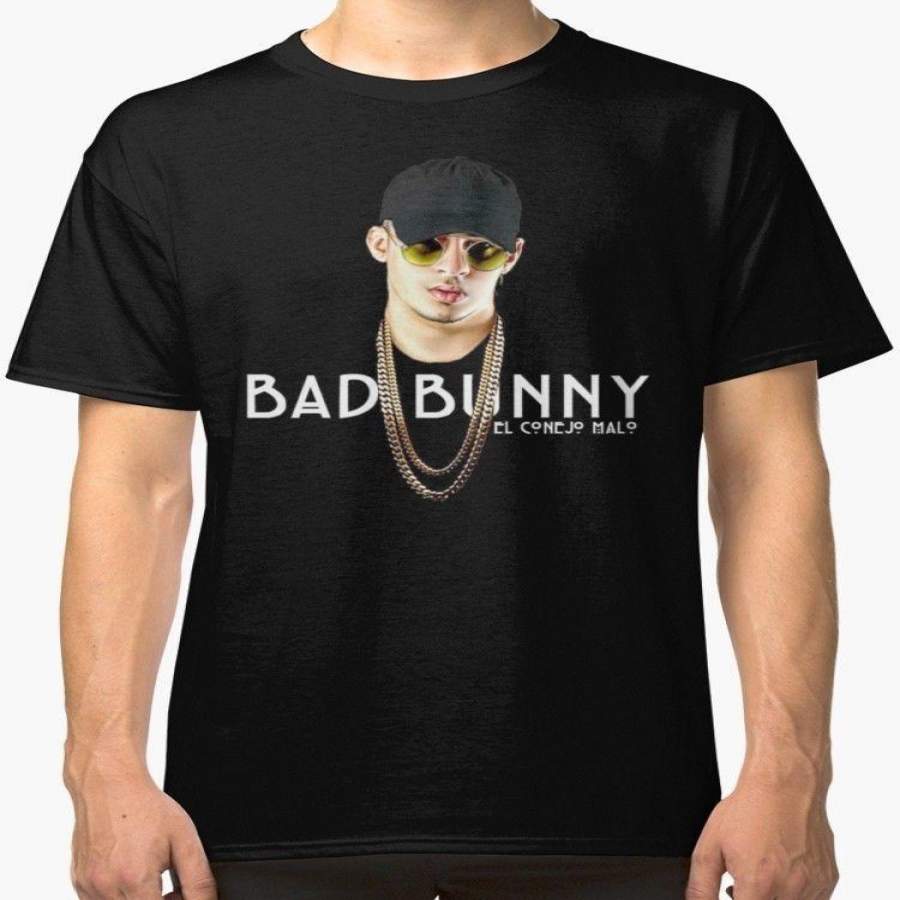 New Fashion Brand Bad Bunny Men’s Black T Shirt Size S to 3XL