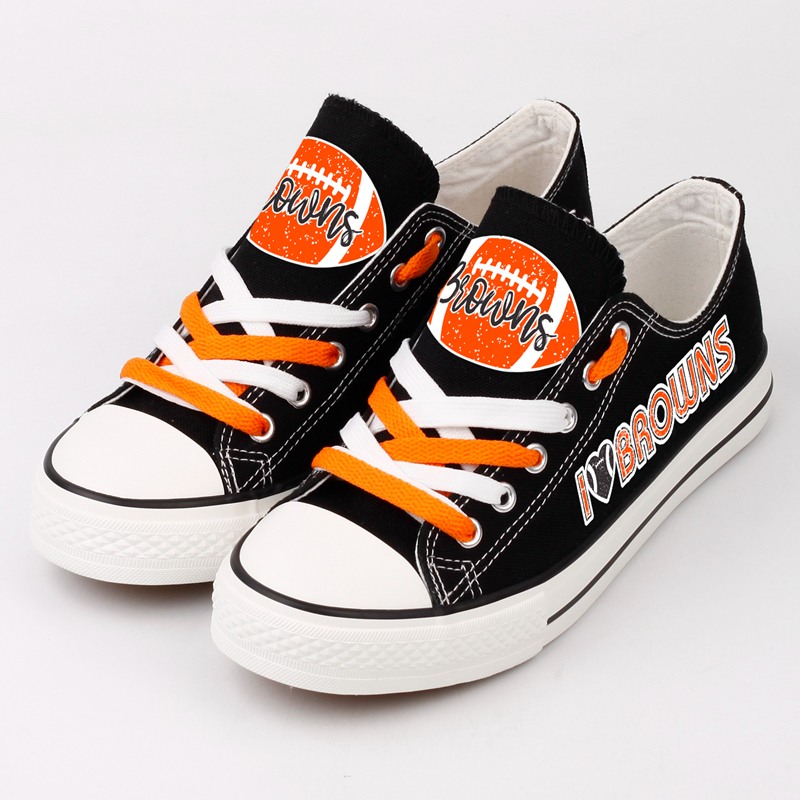 Cleveland Browns Canvas Shoes Black Shoes “I Browns”