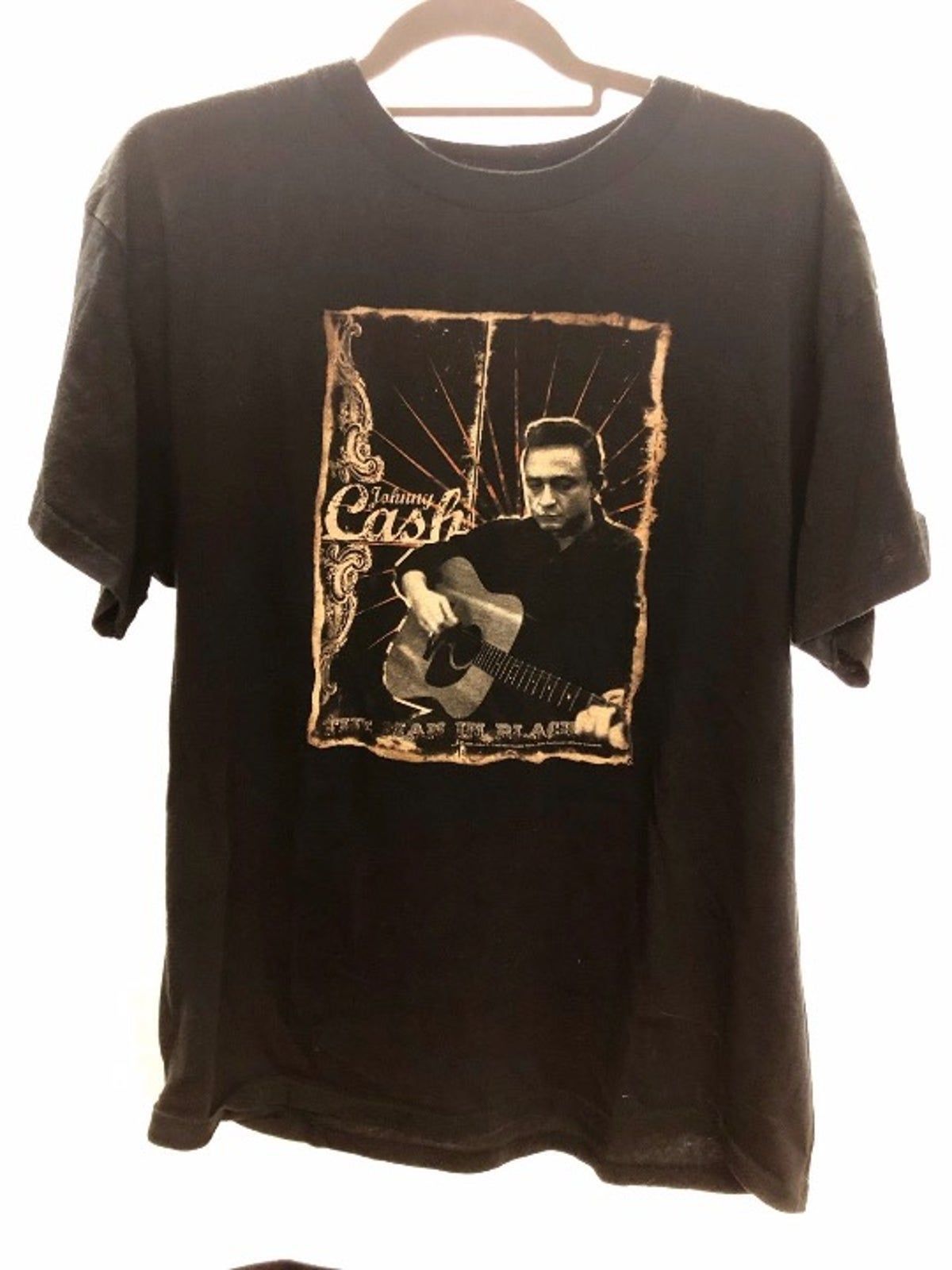 Vintage Johnny Cash Guitar Black Shirt