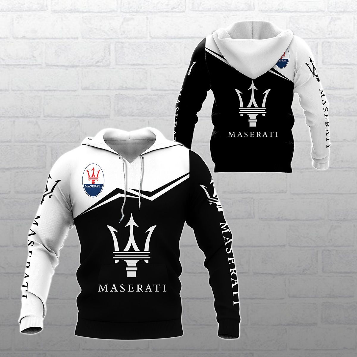 3D All Over Printed Maserati BDA-HL Shirts Ver1 (White&Black)