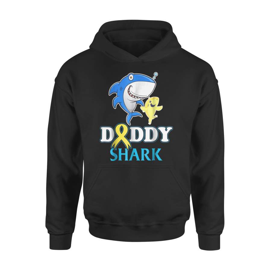 Childhood Cancer Awareness Daddy Shark Gift Hoodie