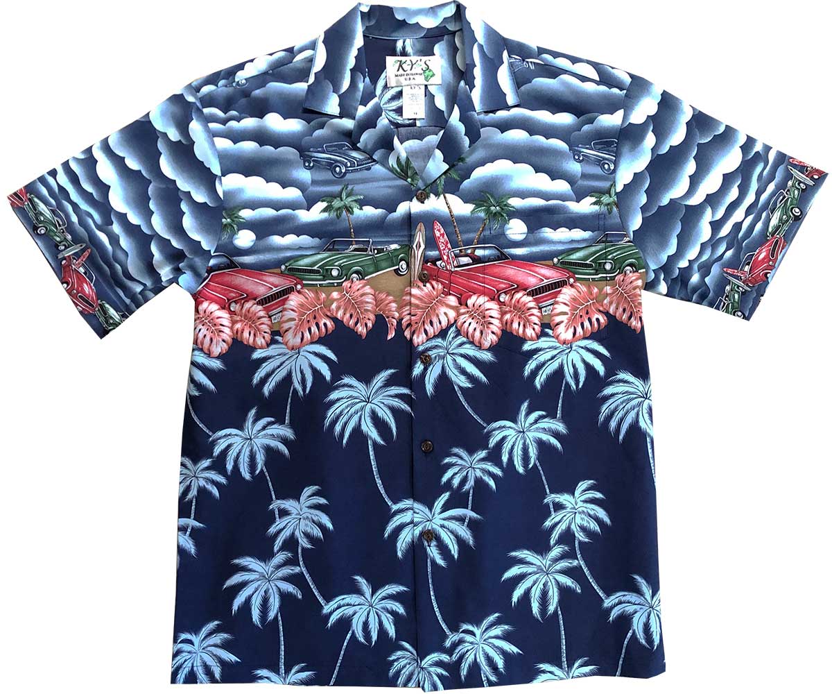 Beach Cars Navy Hawaii Shirt Made In Summer Ha23116