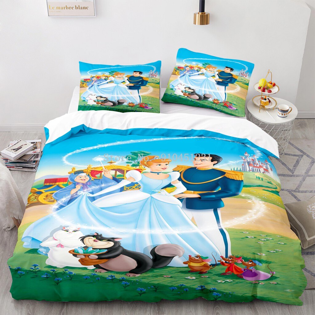 3D Printed Bedding Set Frozen Elsa Anna Princess Girls Boys Single Double Bedlinen Duvet Cover Pillowcases For 0.9M-1.8M Bed