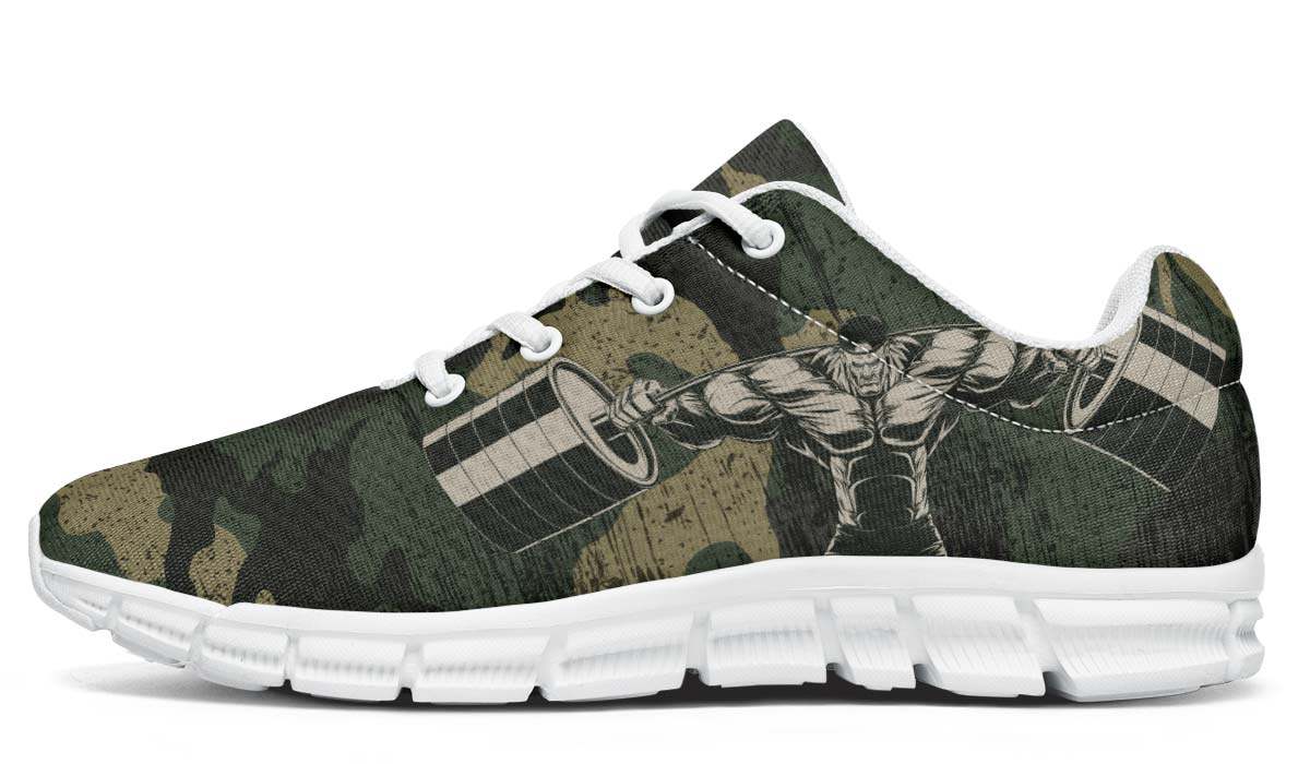 Camo Weights Muscle Man Breathable Sneakers Custom Shoes V115