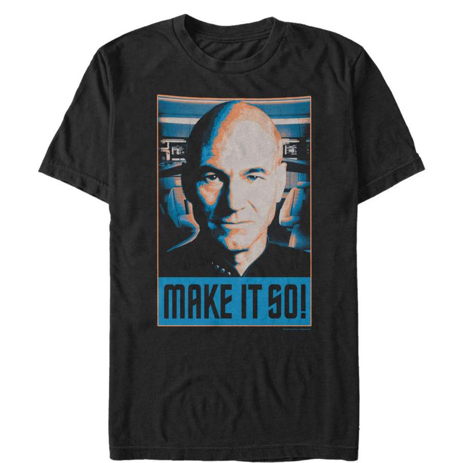 Star Trek Men’s Next Generation Picard Make It So Frame  T Shirt