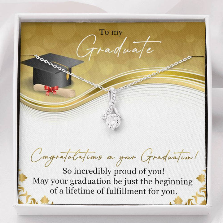 Graduation Necklace Gift – So Incredibly Proud Of You – College, High School, Senior, Master Graduation Gift – Class Of 2022 Alluring Beauty Necklace – Lx036L