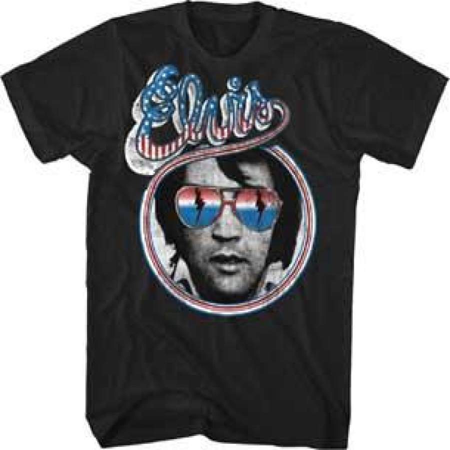 Elvis Presley  – Red, White and Blue – Black t-shirt