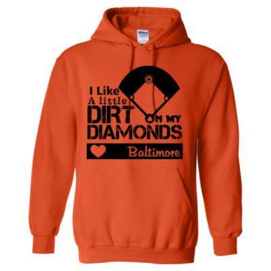 AGR Baltimore Orioles I Like A Little Dirt On My Diamonds – Heavy Blend™ Hooded Sweatshirt