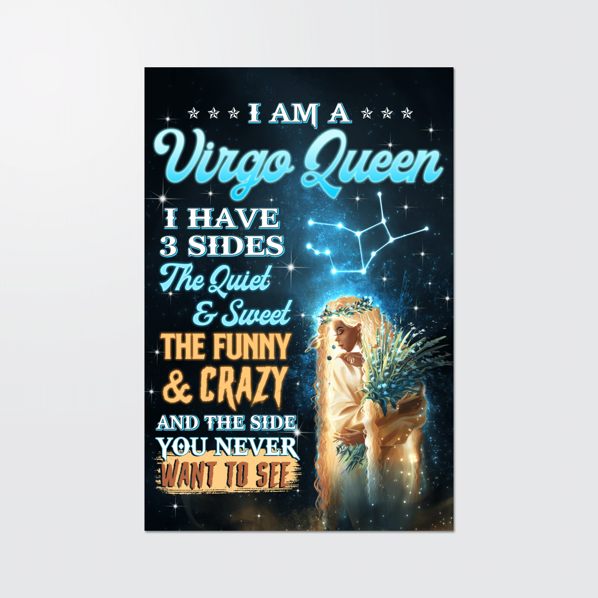 Zodiac Canvas Poster Birthday Gift For Black Girl Zodiac Canvas Poster I Am A Virgo Queen Canvas Poster