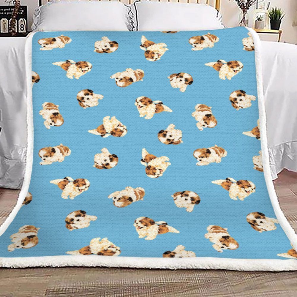 Dog Puppy Sherpa Fleece Blanket KOHQ