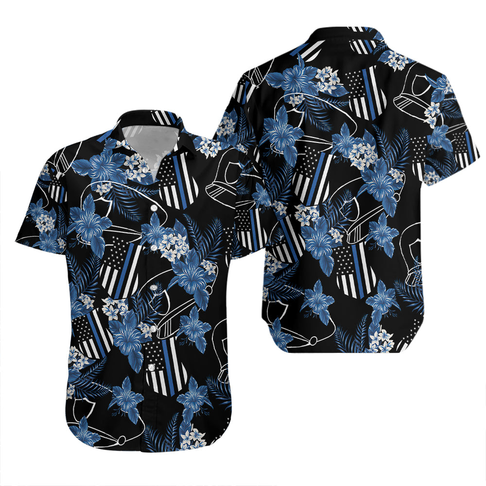 Thin Blue Line Police Aloha Hawaii Shirts For Men Women Ha2540