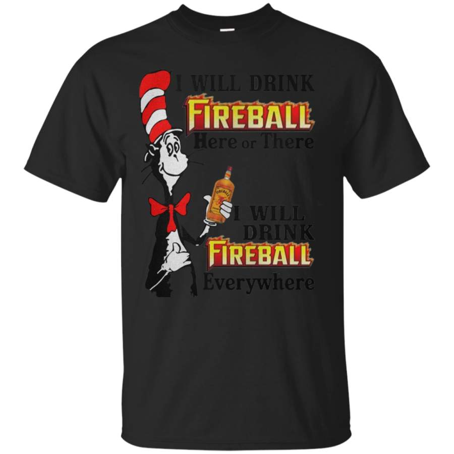 AGR Men’s Drink Fireball Shirt I Will Drink Fireball Everywhere Tshirts