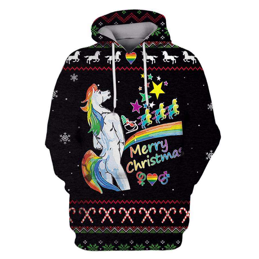 Ugly Unicorn Merry Christmas Custom T-shirt – Hoodies Apparel