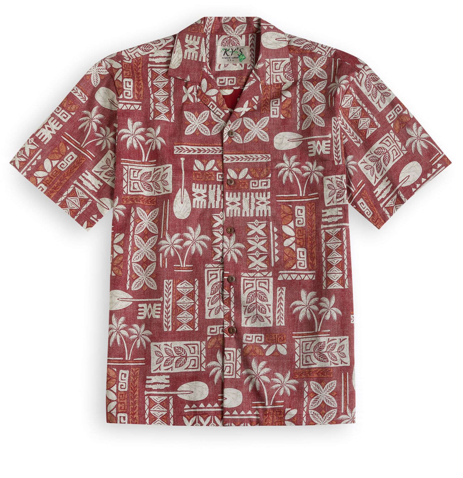 Traditional Tapa Red Unique Design Hawaii Shirt Ha28741