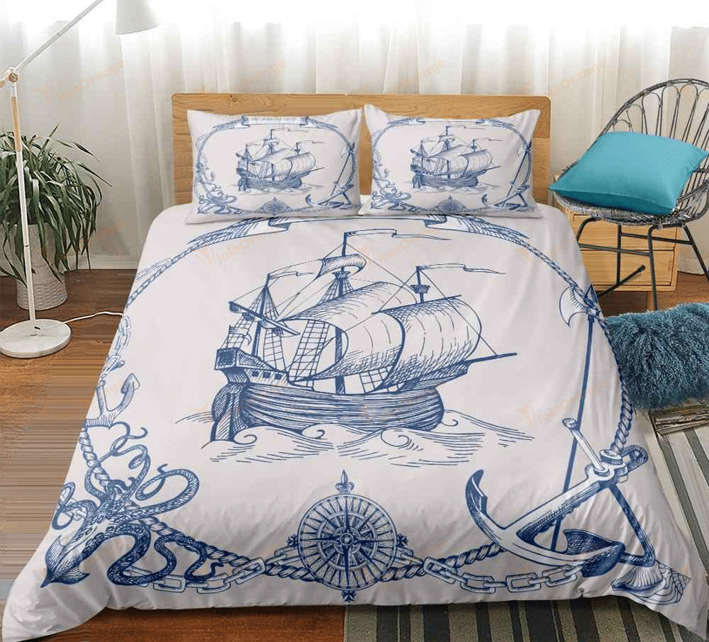 Nautical – Ship – Squid Quilt Bedding Set