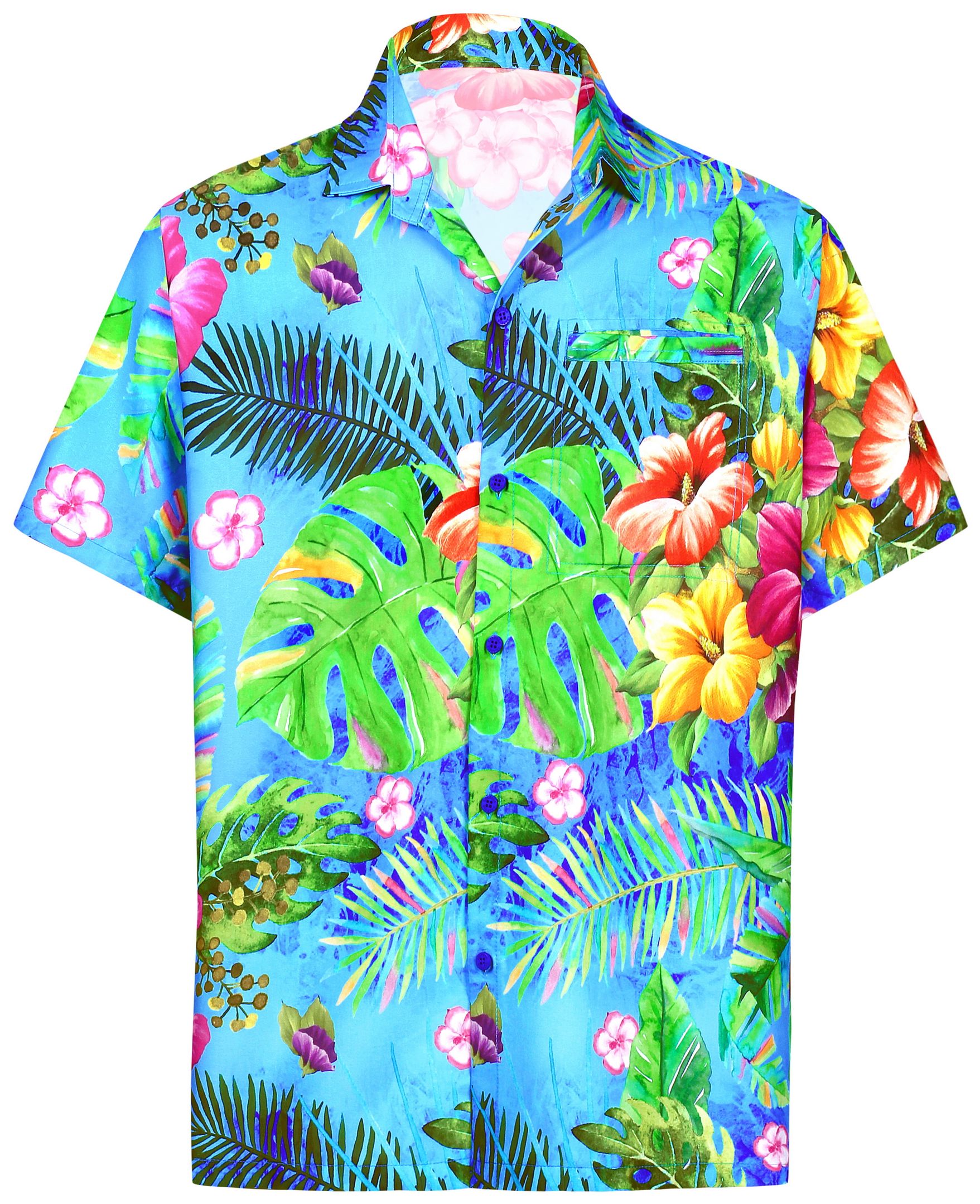 Floral Leaf Blue High Quality Hawaii Shirt Ha443