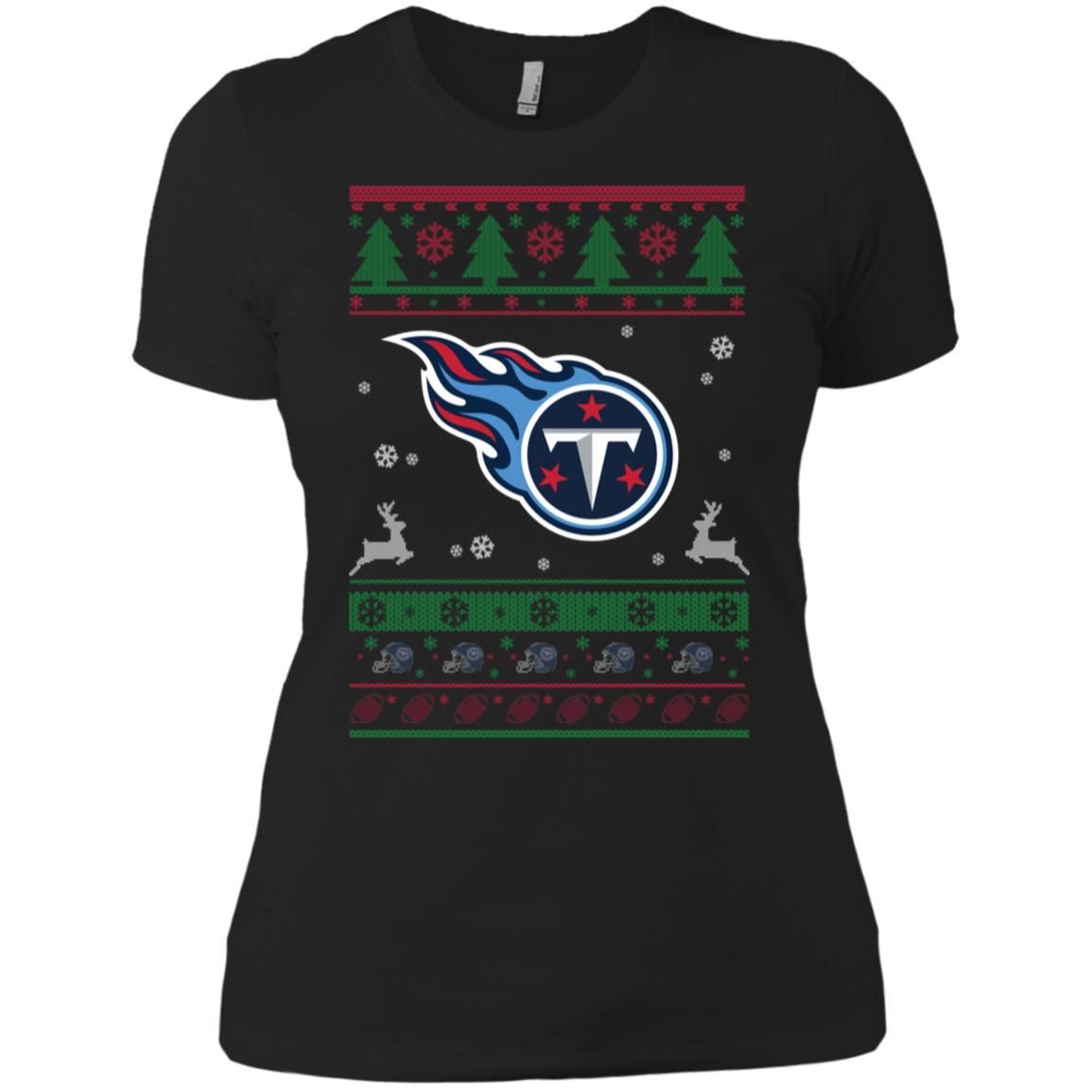 Tennessee Titans Logo Football Teams Ugly Christmas Sweater Women T-Shirt