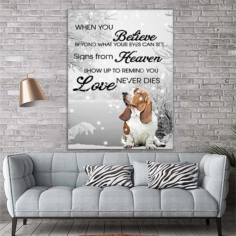 Basset Hound Dog Premium Wall Art Canvas