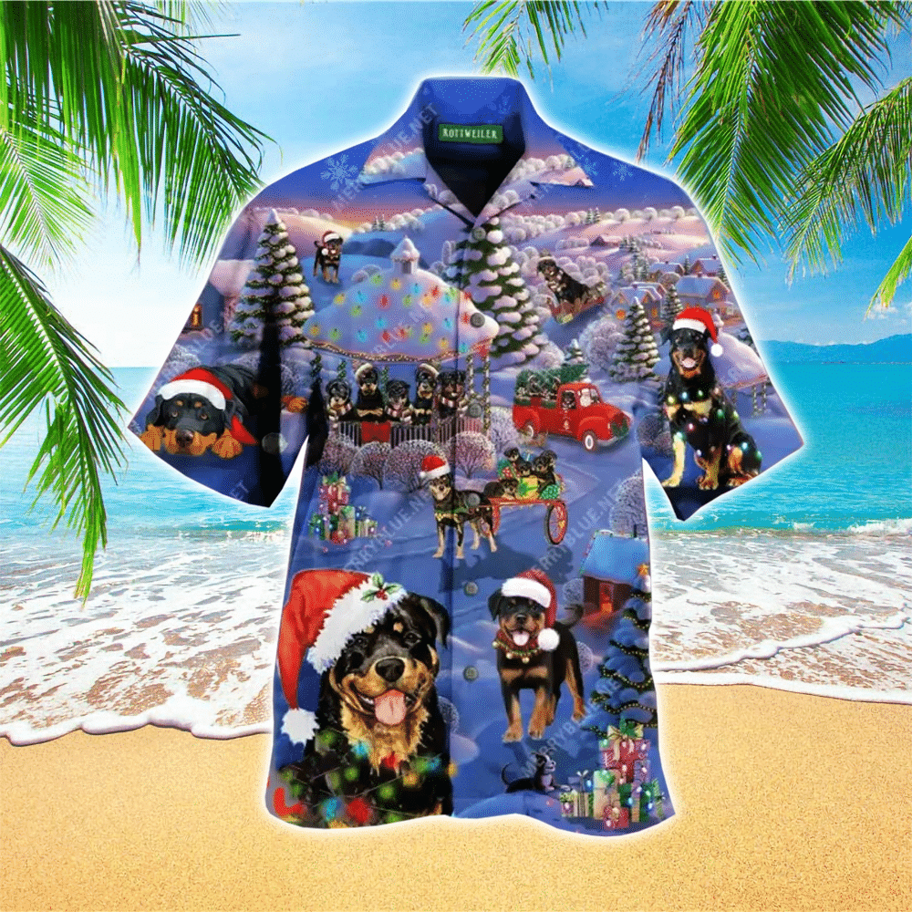 Merry Rottweiler Christmas Hawaii Shirt Aloha Ha12427