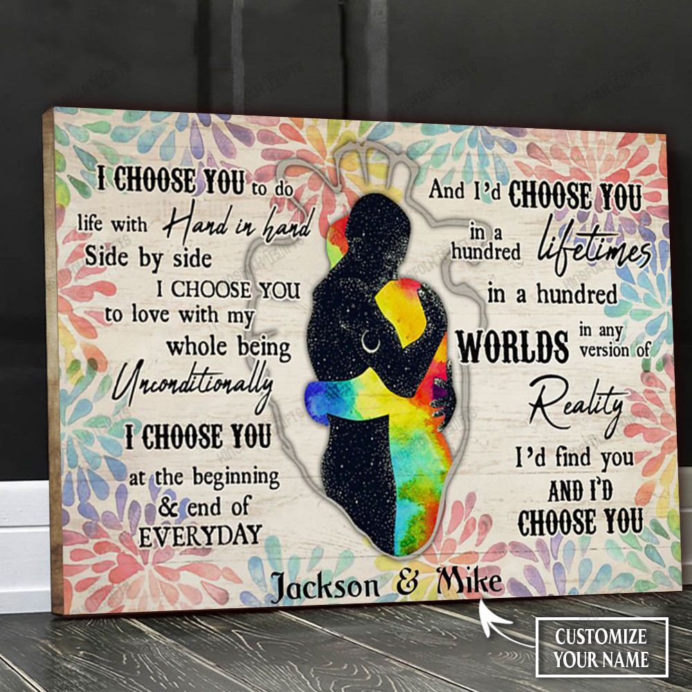 Gay Couple I Choose You-3 Personalized Canvas Poster Wall Art, Poster Print, Canvas Print Wall Decor
