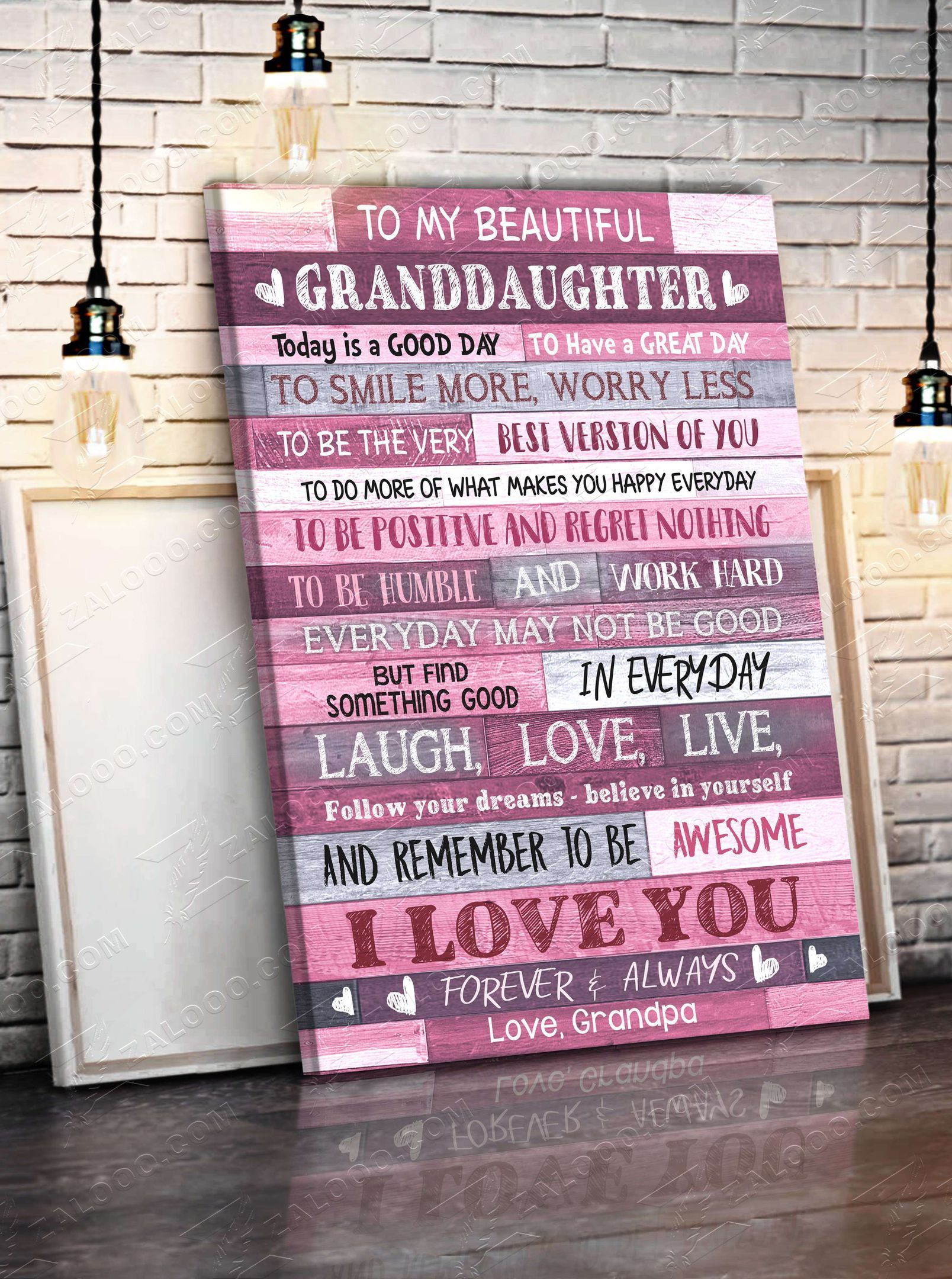 Canvas – To My Granddaughter Grandpa – Today Is A Good Day Gift For Family, Wall Art Decor, Canvas Print, Home Decor