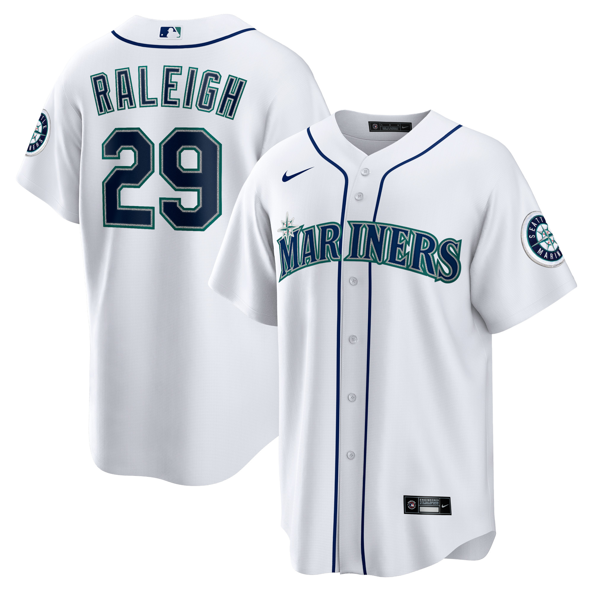 Men’s Seattle Mariners Cal Raleigh White Home Jersey