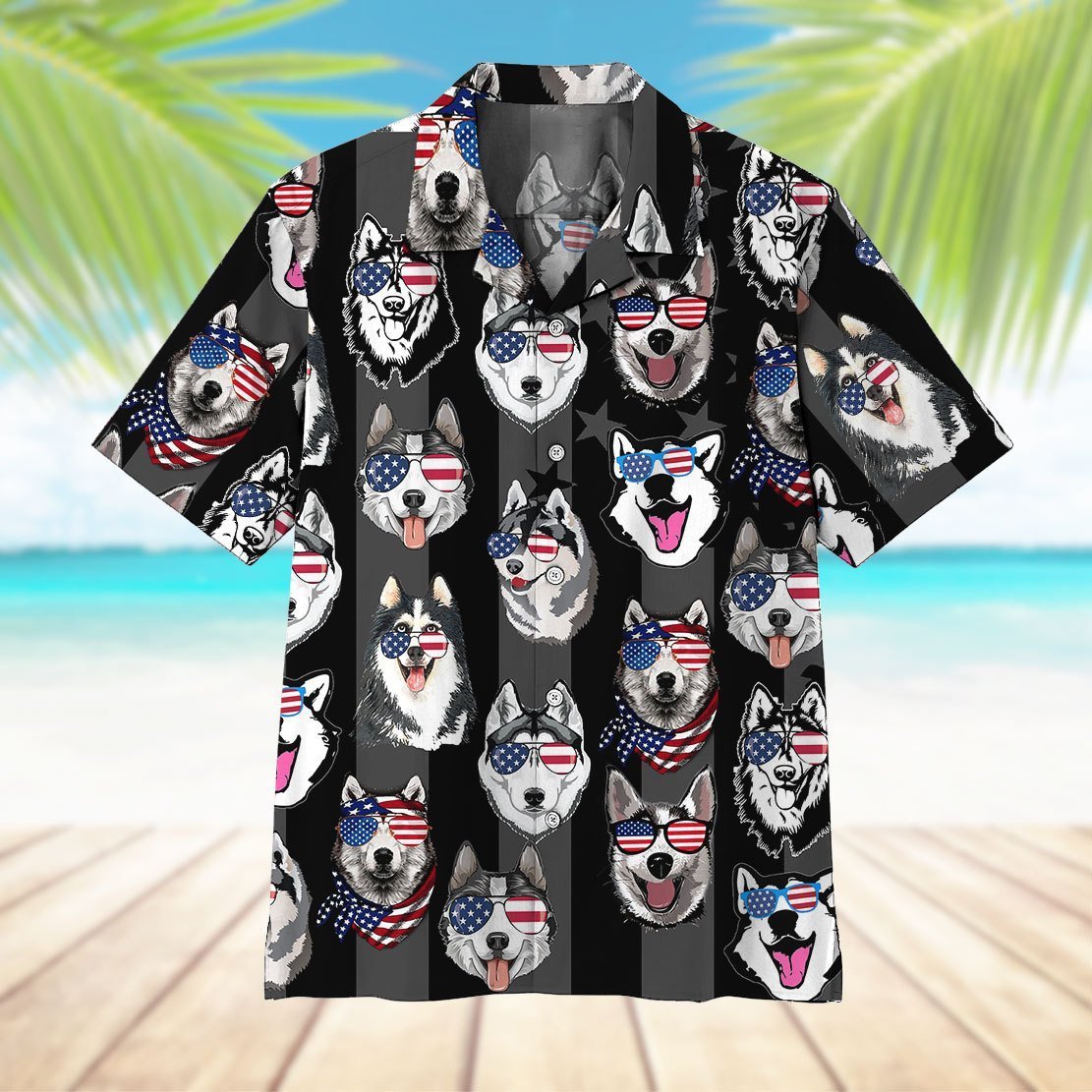 Husky American All Over Printed Hawaiian Shirt Ha74879