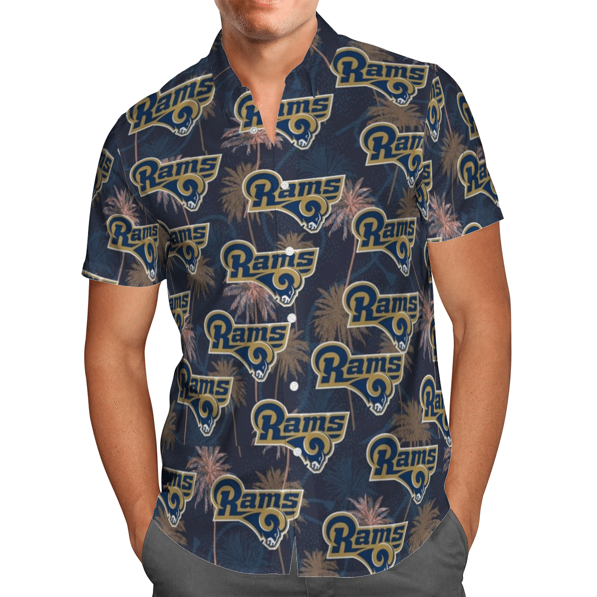 R-Los Angeles Rams Football Hawaiian Shirt